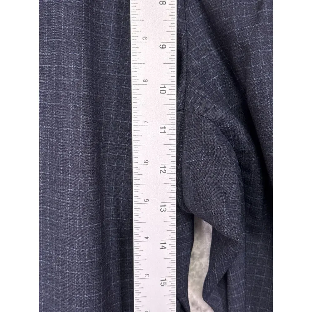 Theory Chambers Slim Fit Suit 42 R Mens Blue Wool Check Plaid 2 Piece